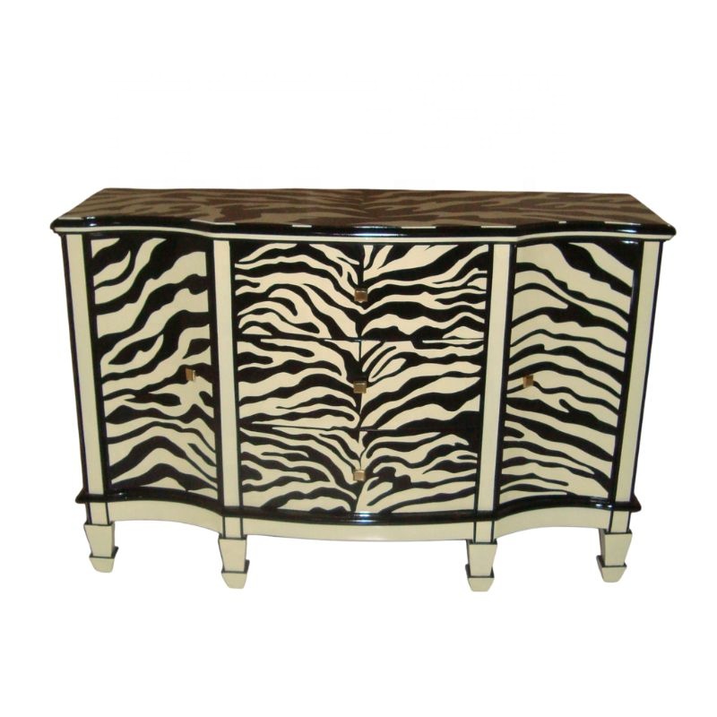 Interior Design Monochrome - Lemari Dapur Motif Zebra, Bufet Antik