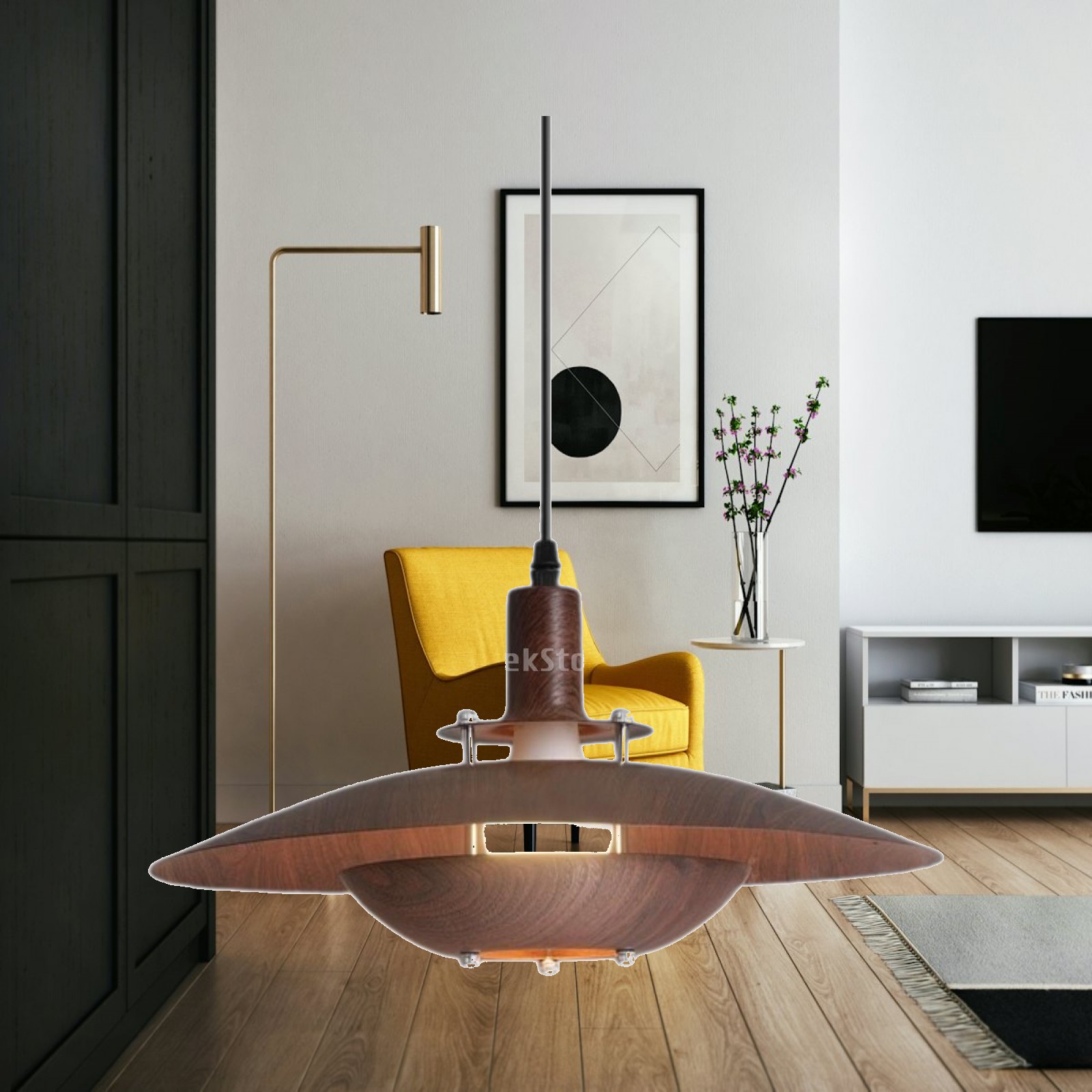 Interior Design Living Room And Kitchen - Lampu Gantung Gaya Pedesaan Rustic dari