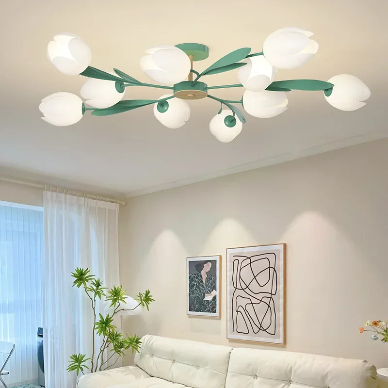 Interior Design Living Room And Kitchen - Lampu Gantung Desain Bunga Lampu Langit-langit
