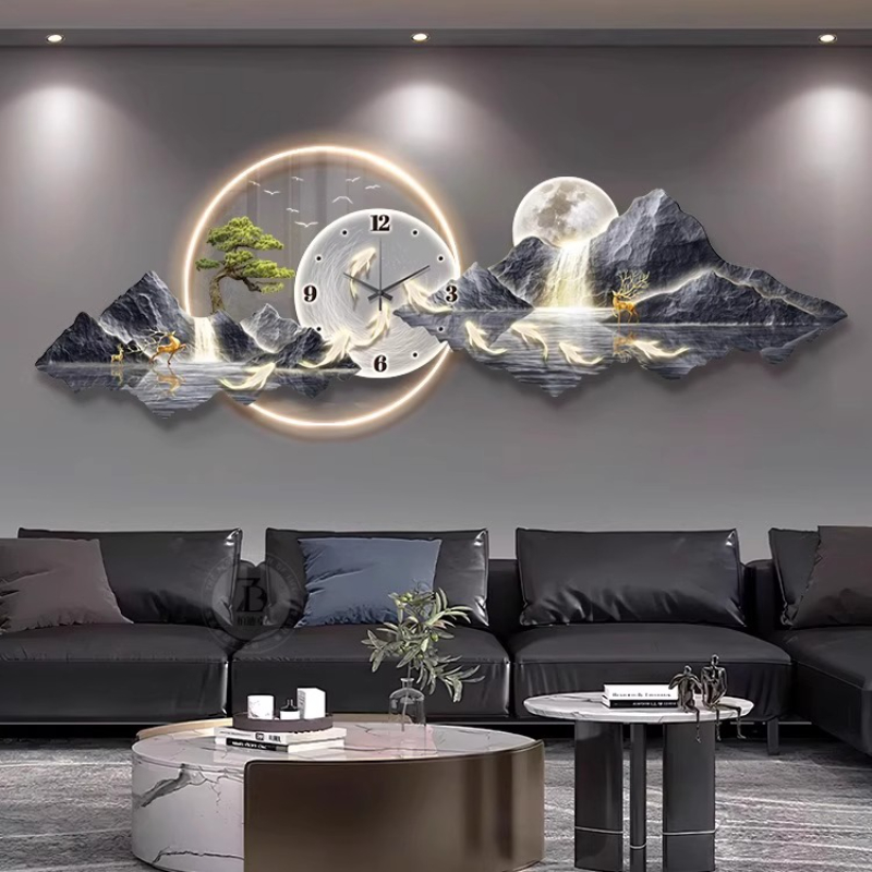 Jam Dinding Lampu Mewah Desain - Interior Design Living Room And Kitchen ulasan dan harga